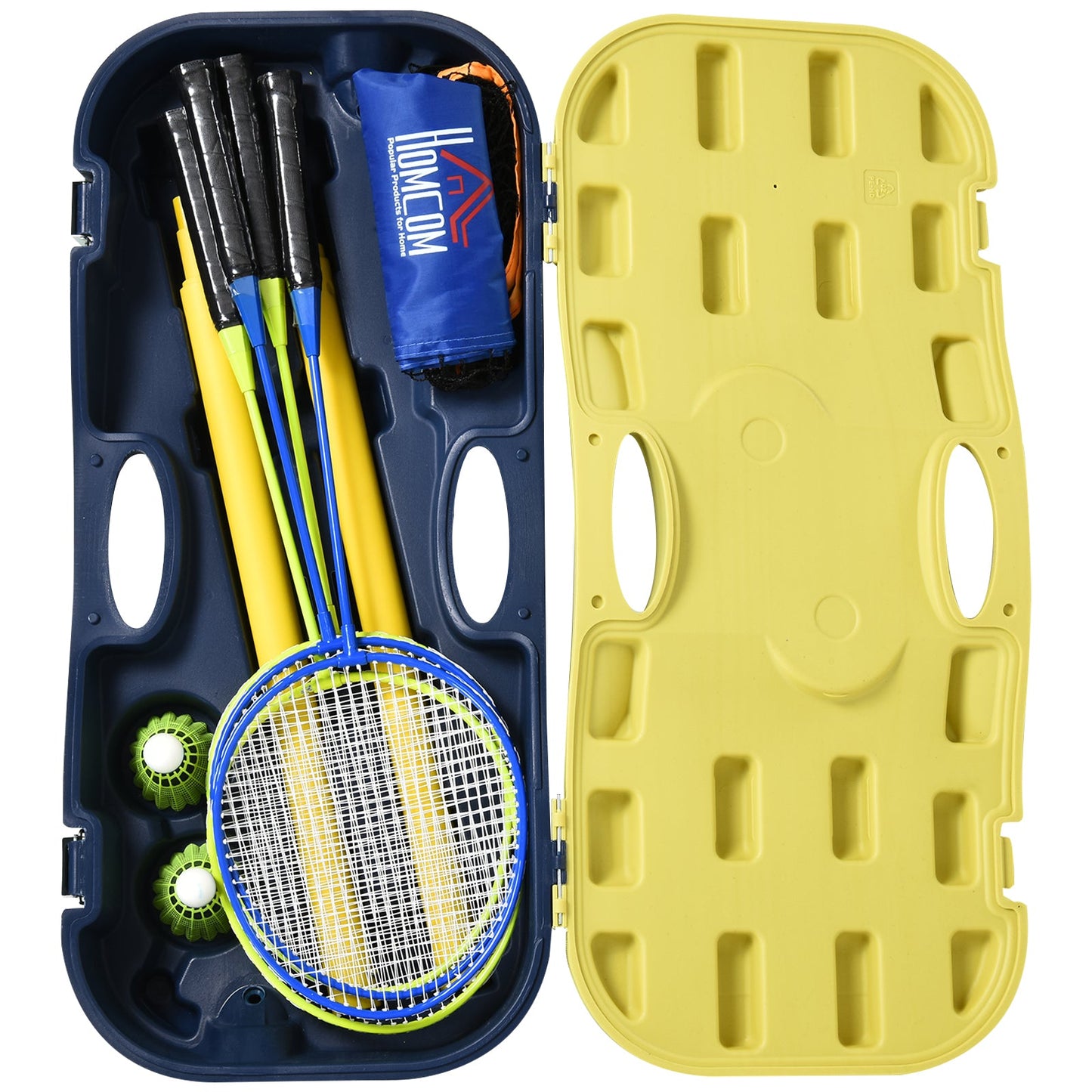 Foldable 9.5x5 ft Portable Badminton Net Set with Rackets & Shuttlecocks, Multi Colour Badminton   at Gallery Canada