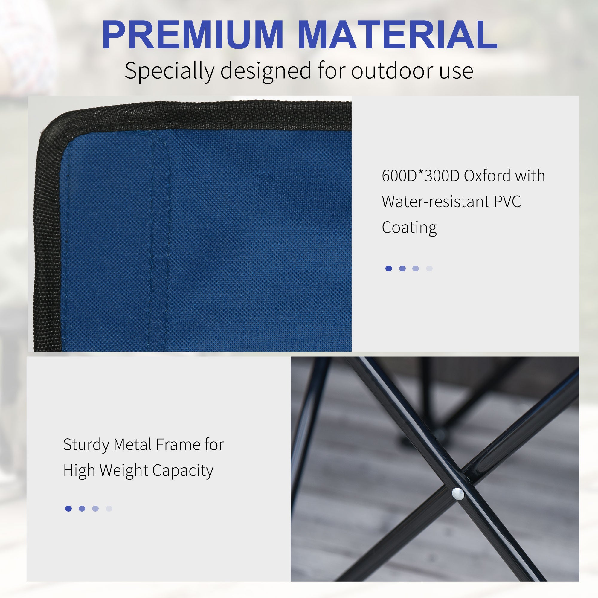 6 Seat Folding Camping Chair with Cup Holder and Carrying Case for Camping, Picnic, Sports Events, Blue Picnic Tables & Camping Chairs at Gallery Canada