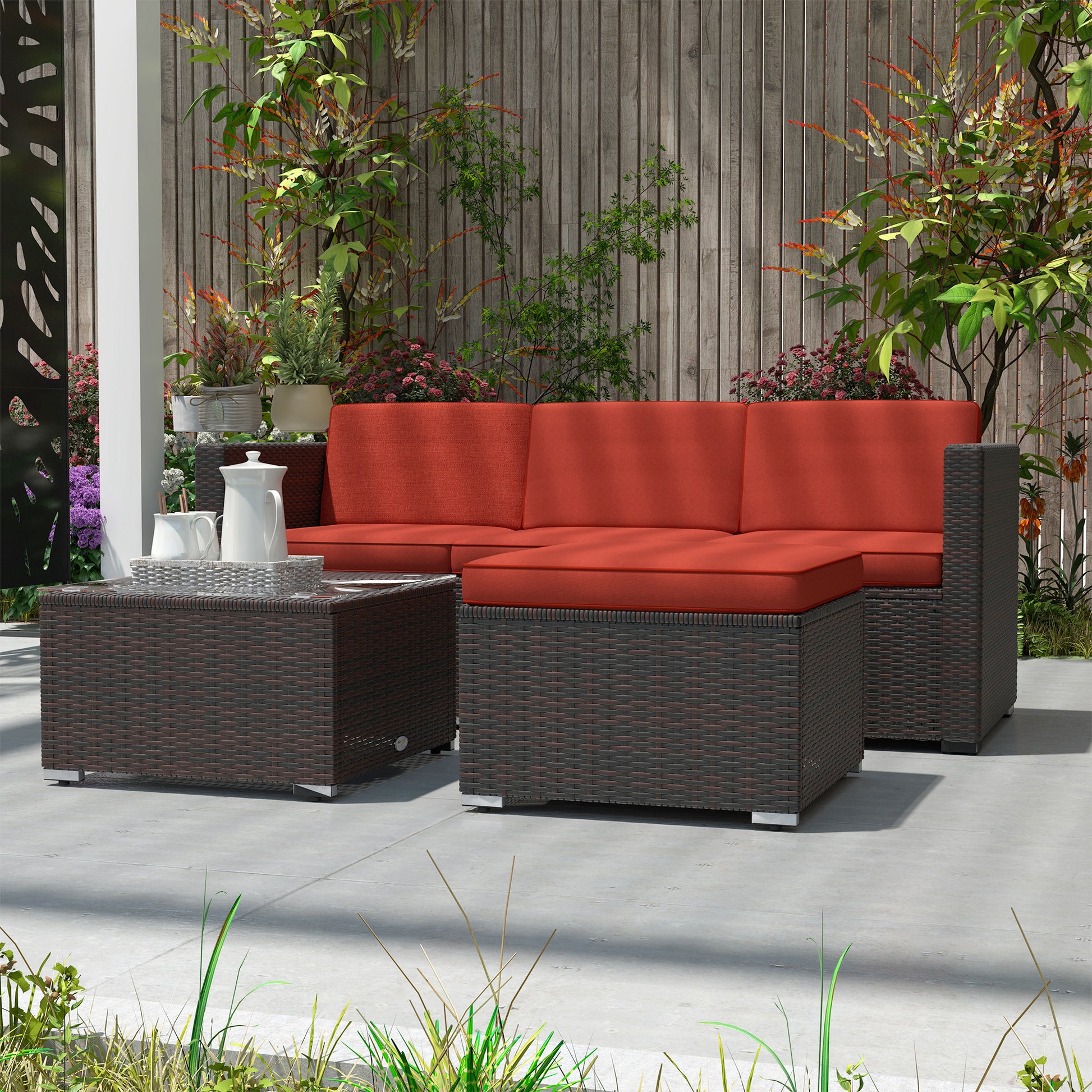 Patio Furniture w/ Soft Cushions, Corner Sofa Sets, Red Patio Furniture Sets at Gallery Canada