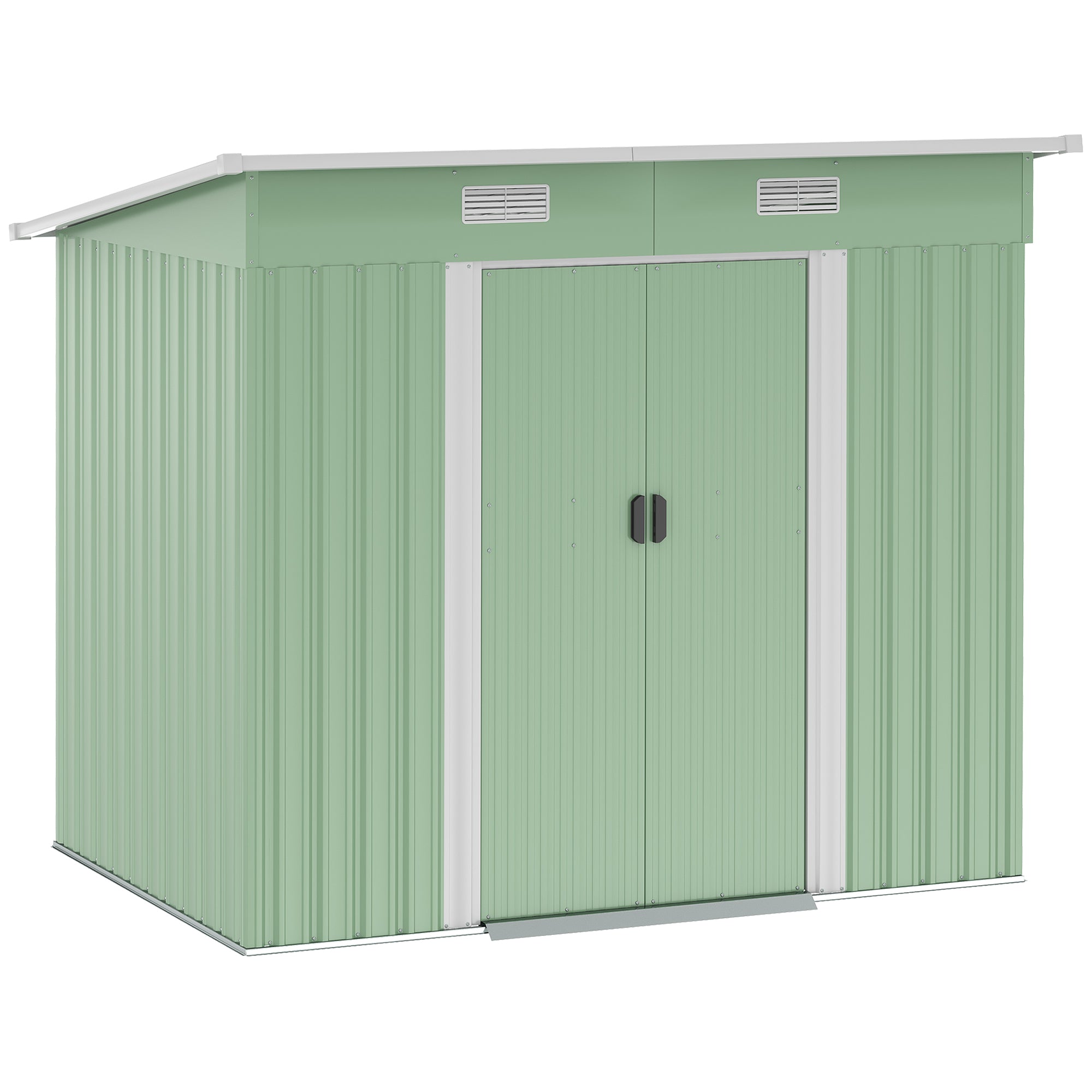7'x 4' Metal Patio Storage Shed Garden Lockable Shed Tool Utility Storage Unit, Light Green Sheds at Gallery Canada