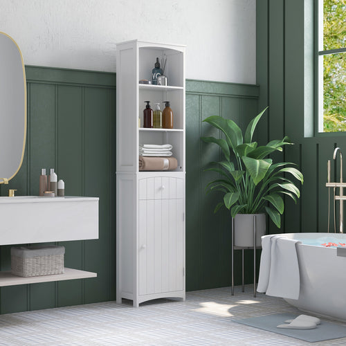Tall Wooden Bathroom Cabinet Storage Organizer Kitchen Bedroom Decorative