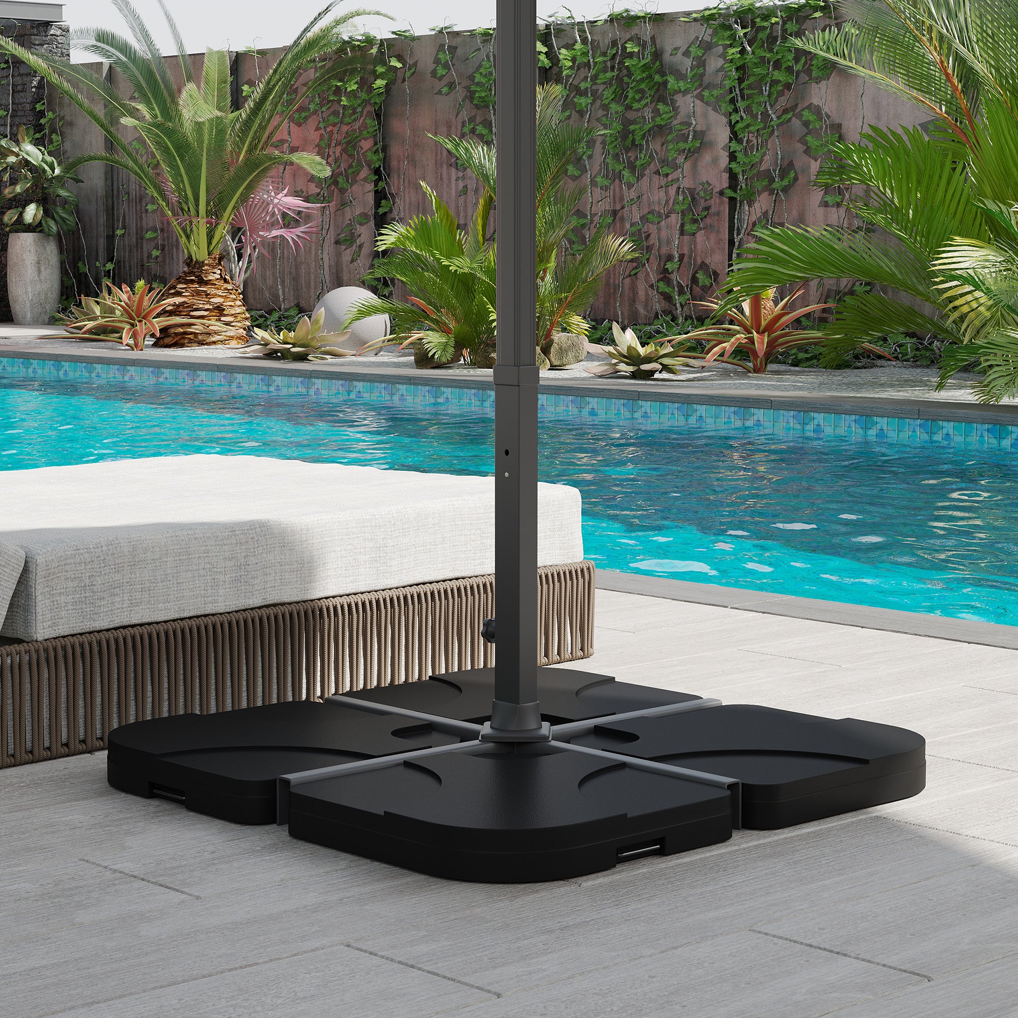 4pc Portable Umbrella Base Weights Garden Parasol Base Outdoor Patio Umbrella Stand Holder Weights, Black Umbrella Bases at Gallery Canada