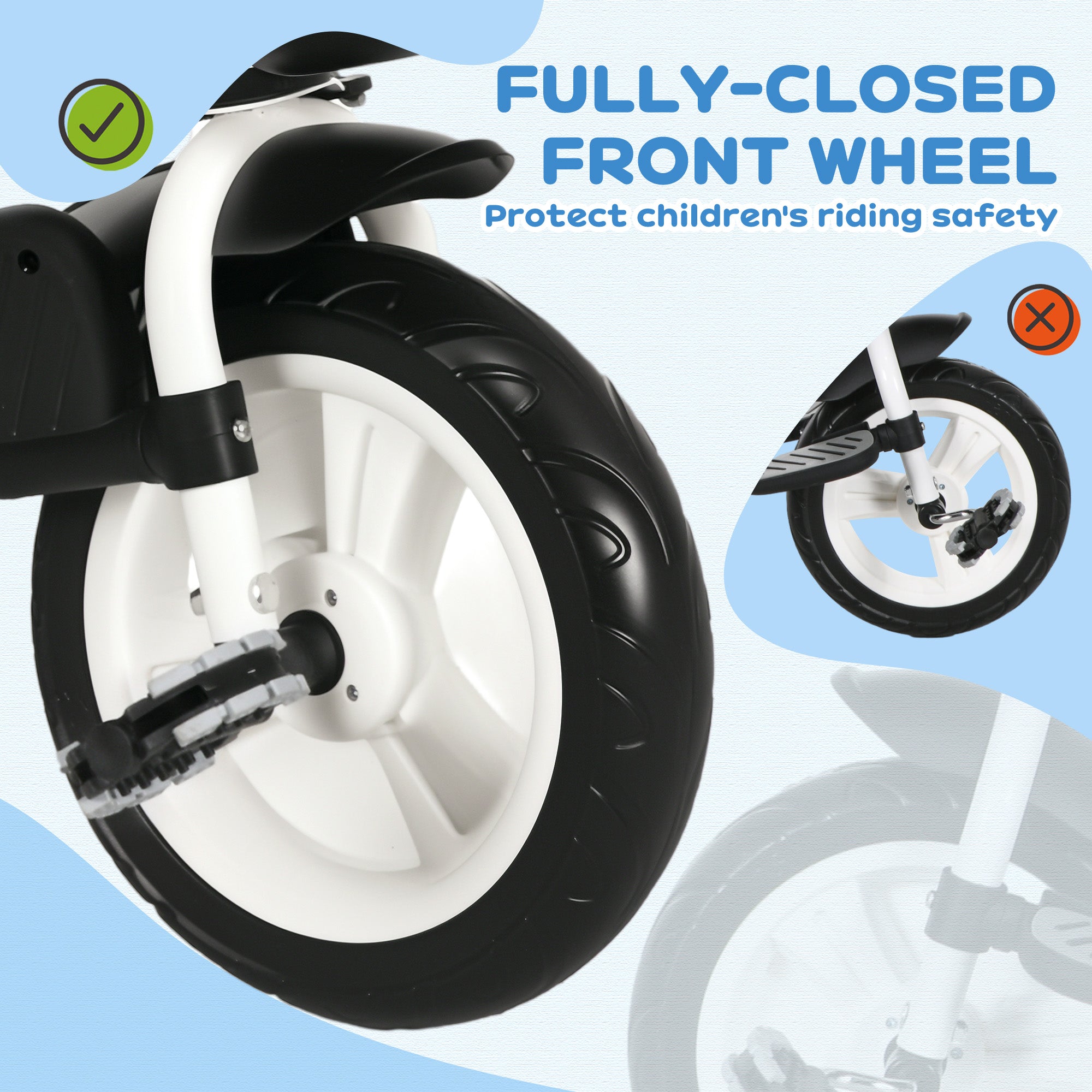 6 in 1 Toddler Tricycle with Parent Push Handle, Canopy, Storage Baskets, Cupholder, Dark Blue Tricycles for Kids at Gallery Canada