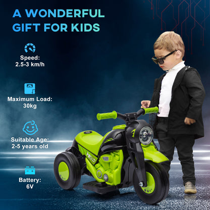 Electric Motorcycle for Kids, 6V Ride on Bubble Car with LED Headlight, Music, Pedal, for 2-5 Years Green Electric Motorcycles   at Gallery Canada