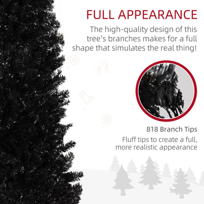 7FT Pencil Christmas Tree, Artificial Christmas Tree with Automatic Open for Home Party, Black Pencil Christmas Trees   at Gallery Canada