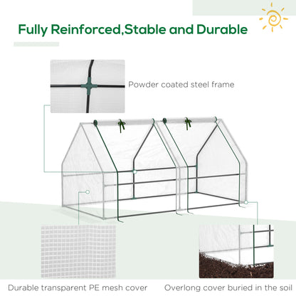 6' x 3' x 3' Portable Tunnel Greenhouse Outdoor Garden Mini with Large Zipper Doors &; Water/UV PE Cover White Mini Greenhouses   at Gallery Canada