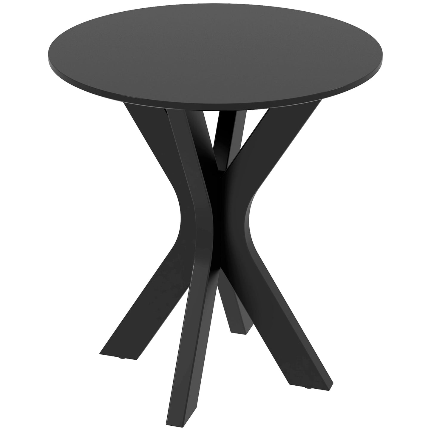 Round Dining Table, Modern Dining Room Table with Steel Curved Legs, Space Saving Small Kitchen Table, Black Bar Tables & Dining Tables Black  at Gallery Canada