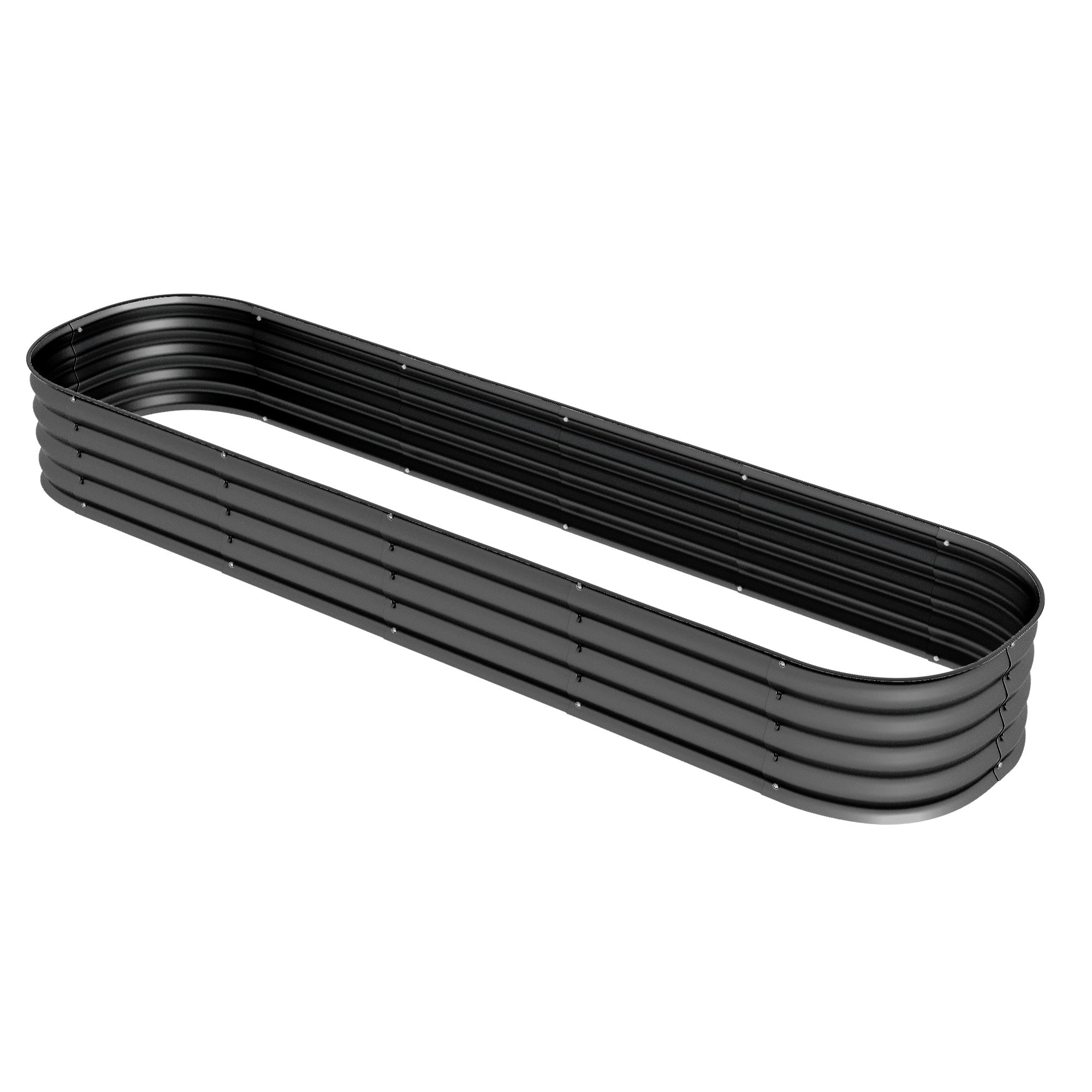 7.9 x 2 x 1ft Galvanized Raised Garden Bed Kit, Metal Planter Box with Safety Edging, Dark Grey Raised Garden Beds Dark Grey at Gallery Canada