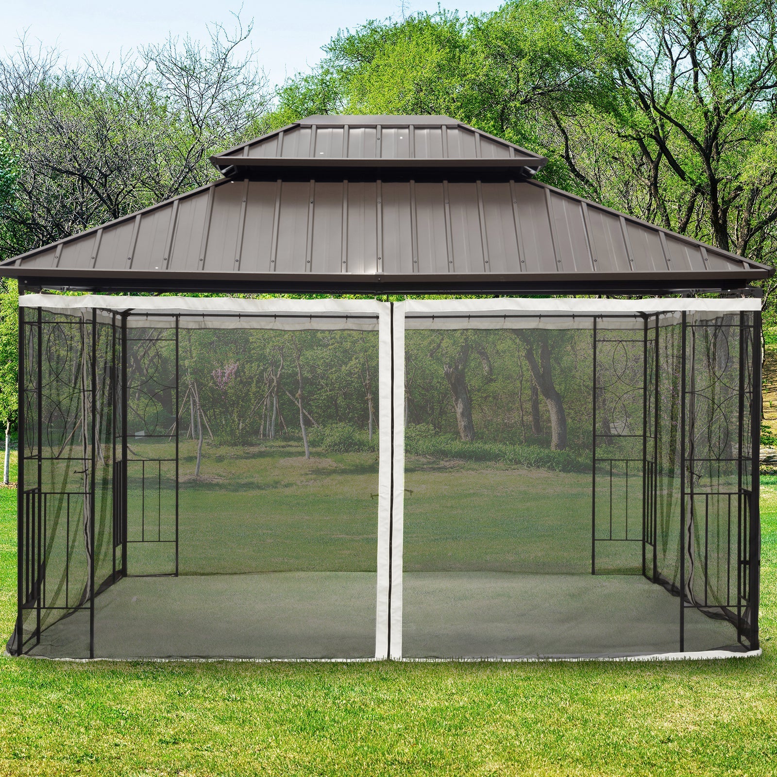 Replacement Mosquito Netting for Gazebo 10' x 12' Black Screen Walls for Canopy with Zippers Gazebo Sidewalls   at Gallery Canada