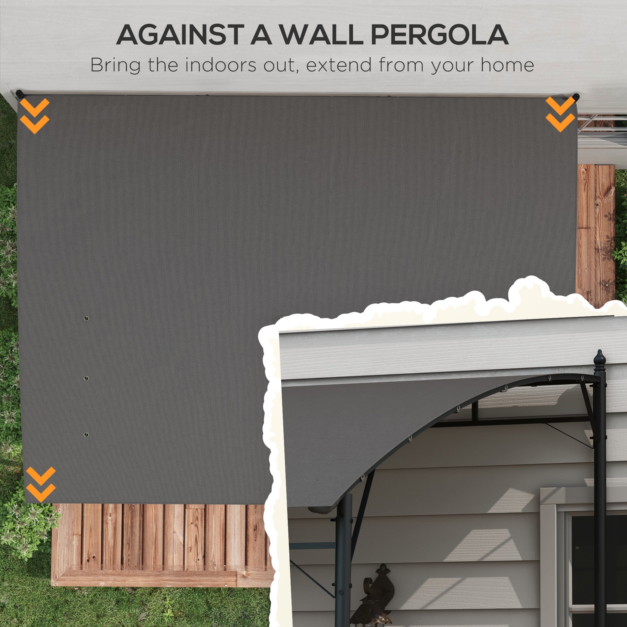 10' x 13' Outdoor Pergola with UV30+ Protection Canopy and Steel Frame for Porch, Patio, Deck, Backyard, Dark Grey Pergolas at Gallery Canada
