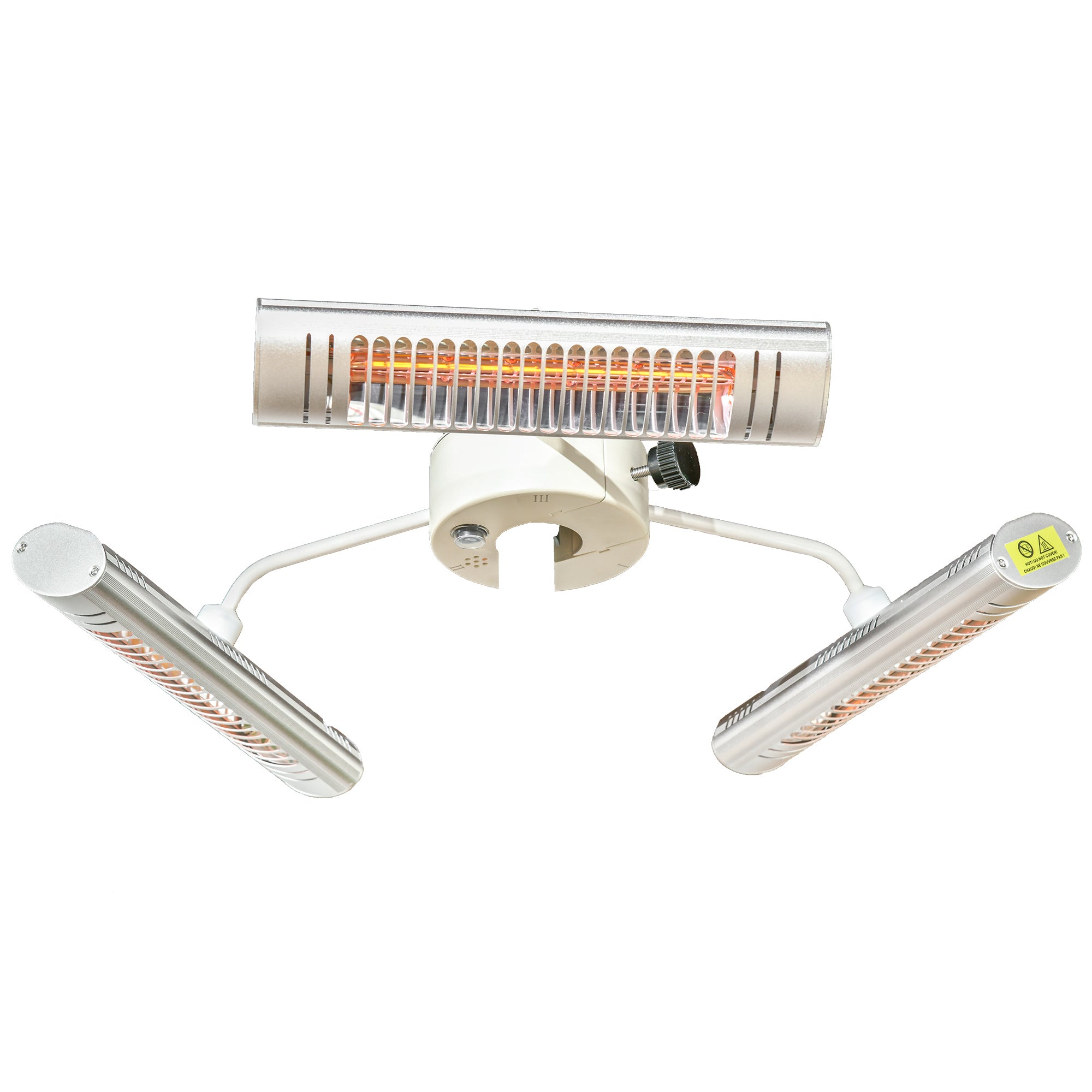 Electric Patio Heater with 3 Heating Panels and Ultra-low Glare, Aluminum Alloy Parasol Heater with Infrared Remote Control for Garden Pergola Gazebo Umbrella, Silver Electric Tower Heaters at Gallery Canada