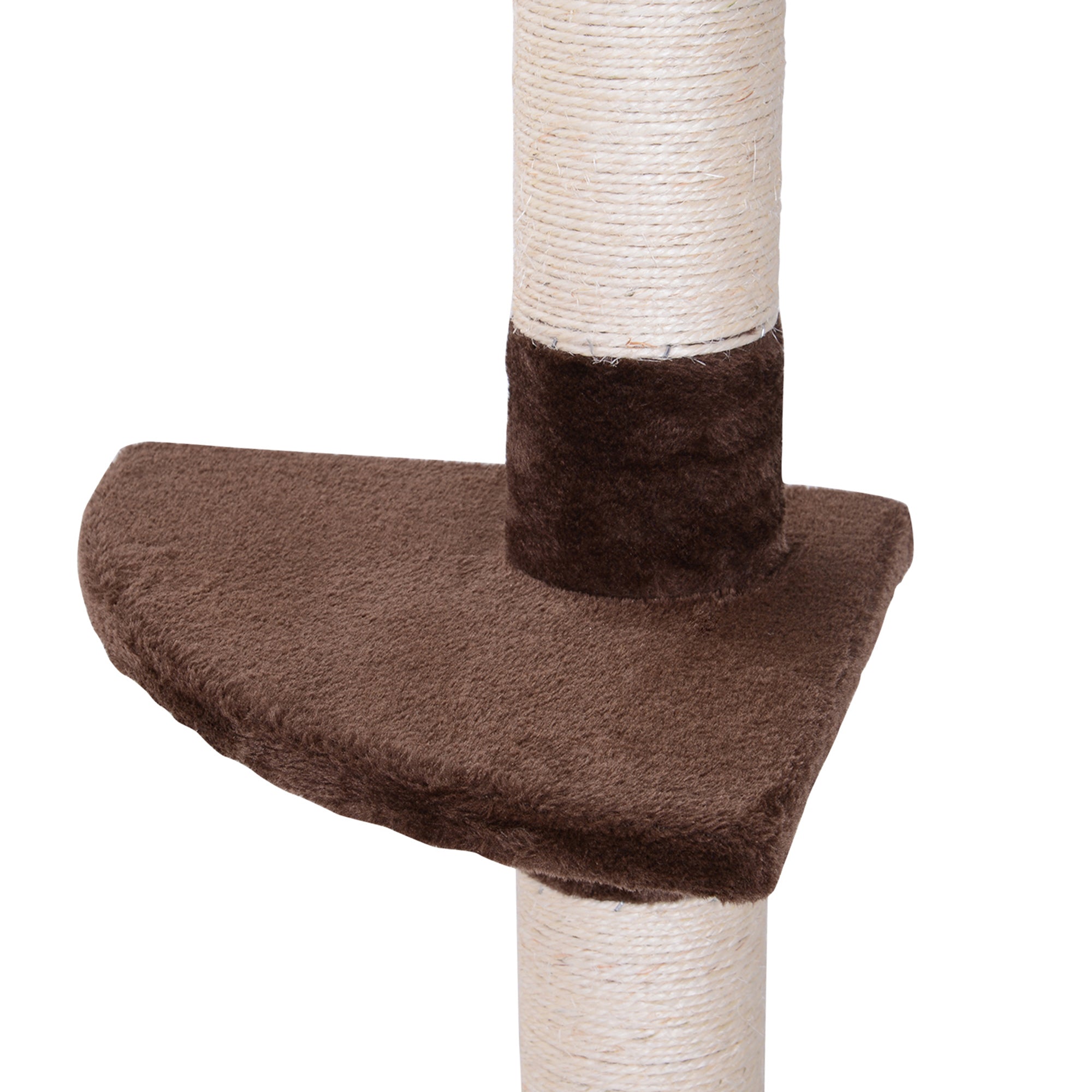 8.5ft Cat Climbing Tree 5-Tier Kitty Activity Center with Scratching Post Brown and White Floor to Ceiling Cat Trees at Gallery Canada