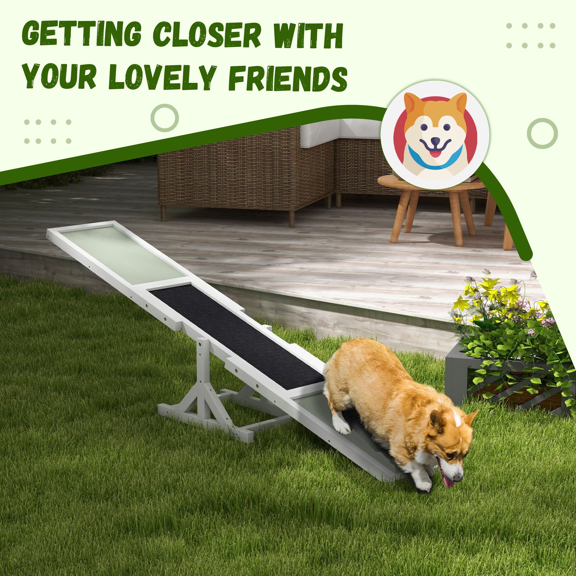 Wood Pet Seesaw, Dog Agility Training Equipment for Obedience Training, Weather Resistant, White Dog Agility Training Equipment at Gallery Canada