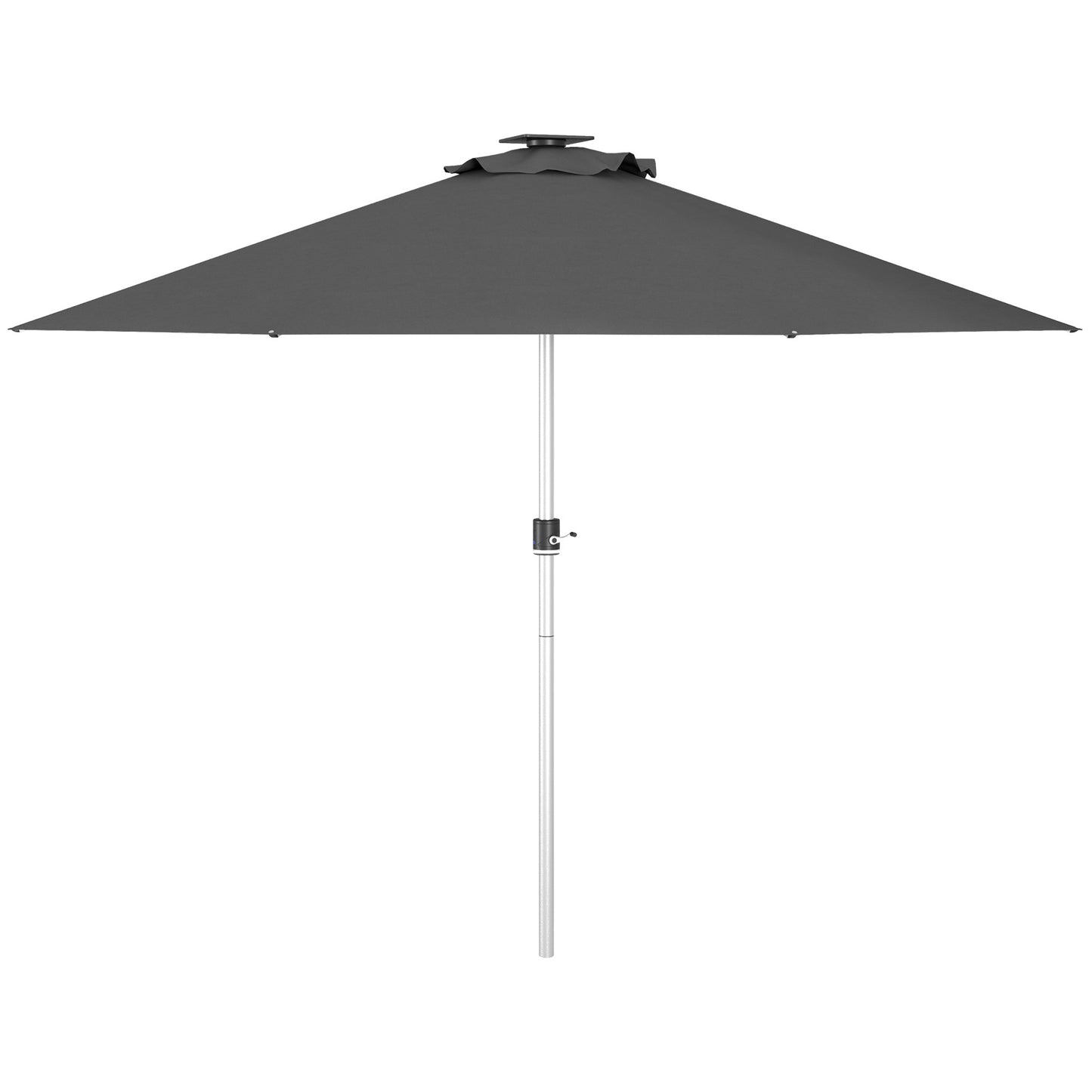 LED Patio Umbrella, Lighted Deck Umbrella with 4 Lighting Modes, Solar &; USB Charging, Charcoal Grey Sun Umbrellas   at Gallery Canada