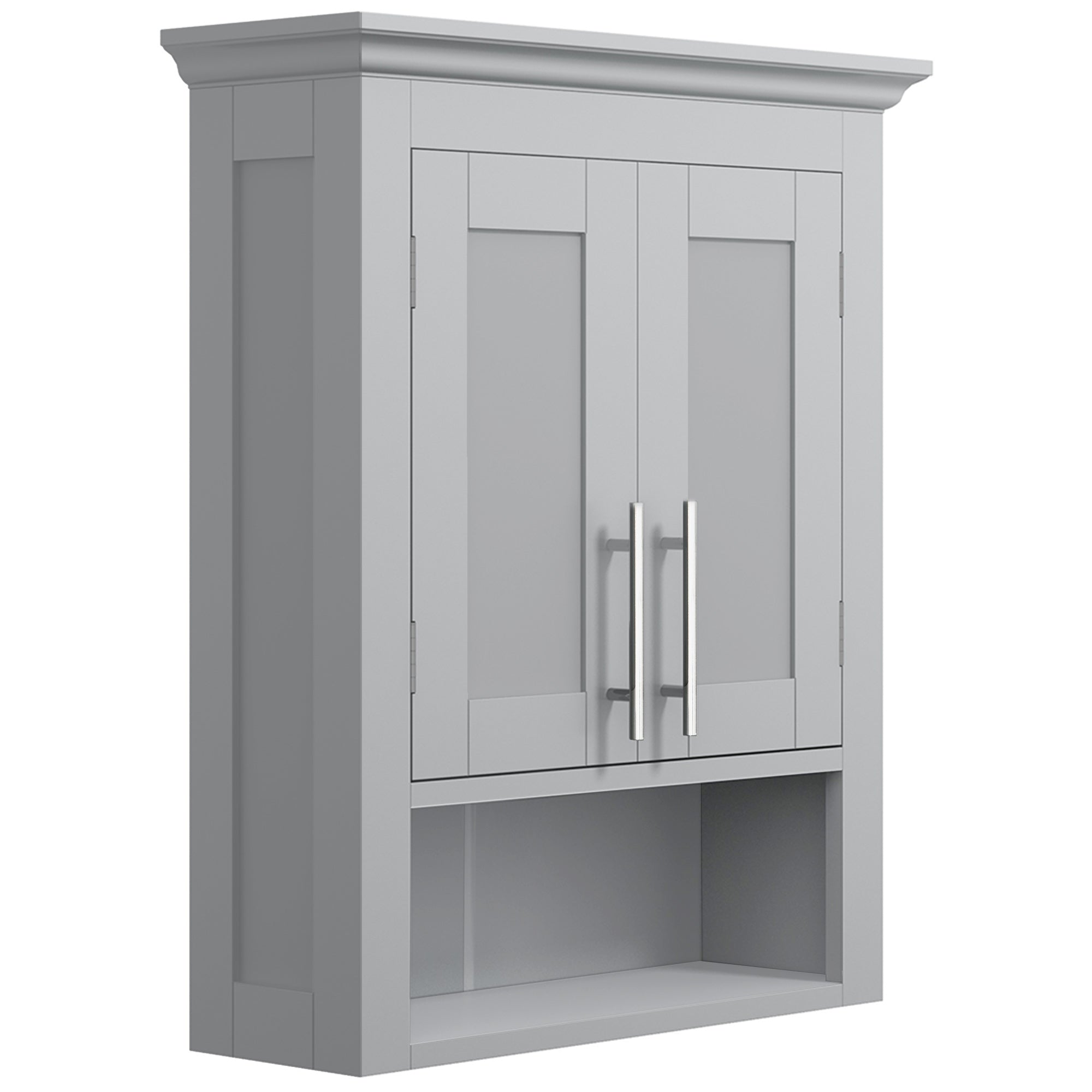 Bathroom Wall Cabinet, Medicine Cabinet, Over Toilet Storage Cabinet with Shelf for Living Room and Entryway, Grey Wall Mounted Cabinets Grey  at Gallery Canada