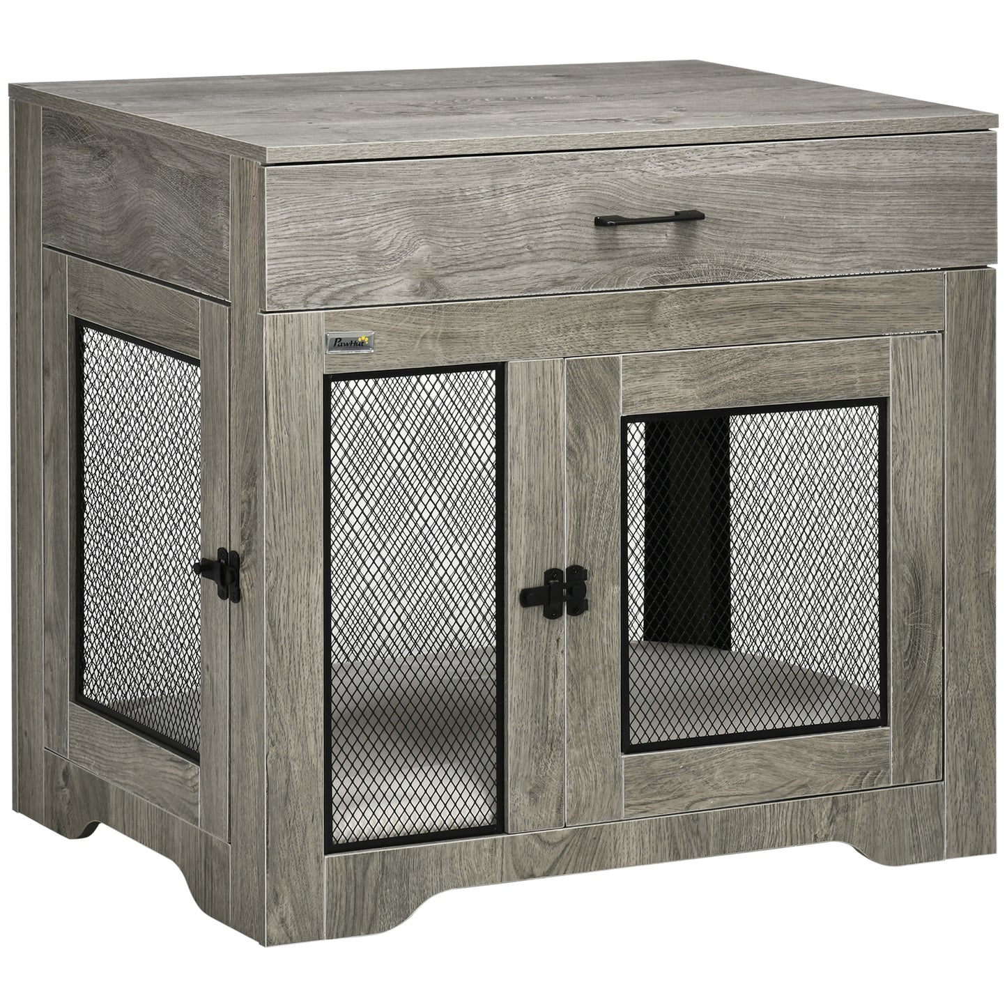 Dog Crate Furniture with Cushion, 2 Doors, Storage, Dog Kennel End Table for Small Medium Dogs, Grey Houses, Kennels & Pens at Gallery Canada