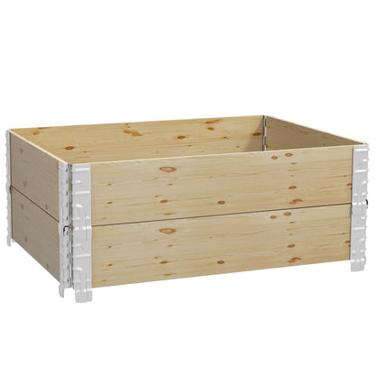 Raised Garden Bed, Foldable Two-Box Wooden Planters for Outdoor Vegetables, Flowers, Herbs, Plants, Easy Assembly Wooden Planter Boxes Natural  at Gallery Canada