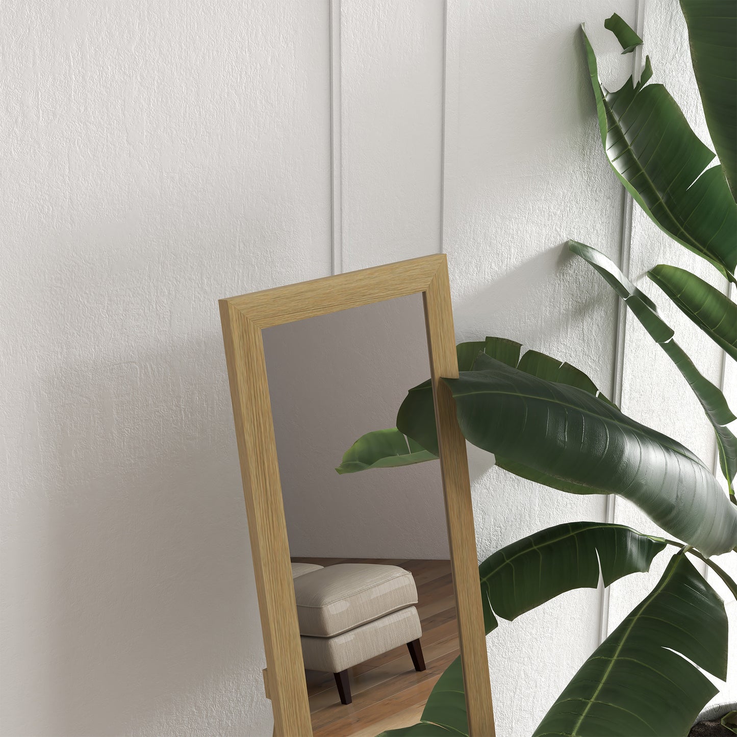 15" x 62" Full Length Mirror for Bedroom, Free Standing Dressing Mirror, Wall Mirror for Living Room, Oak Full Length Mirrors   at Gallery Canada