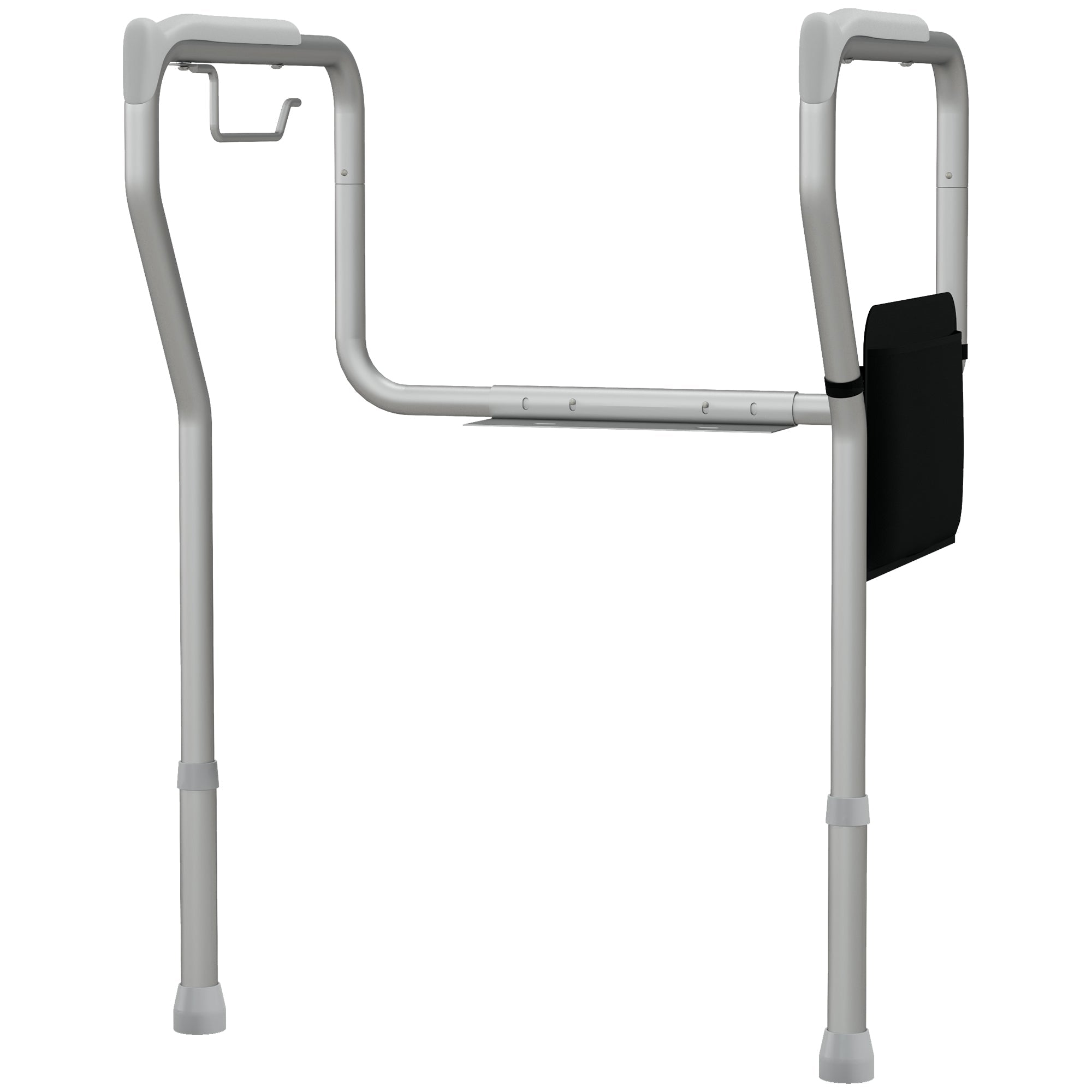 Adjustable Toilet Safety Rail for Elderly, 300lbs, Padded Arms, Easy Install, Silver Knee Walker & Wheelchair Ramps Silver  at Gallery Canada