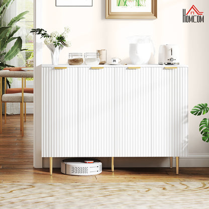 Modern Kitchen Storage Cabinet, Sideboard Buffet Cabinet with Adjustable Shelves for Kitchen Hallway, White Bar Cabinets White at Gallery Canada