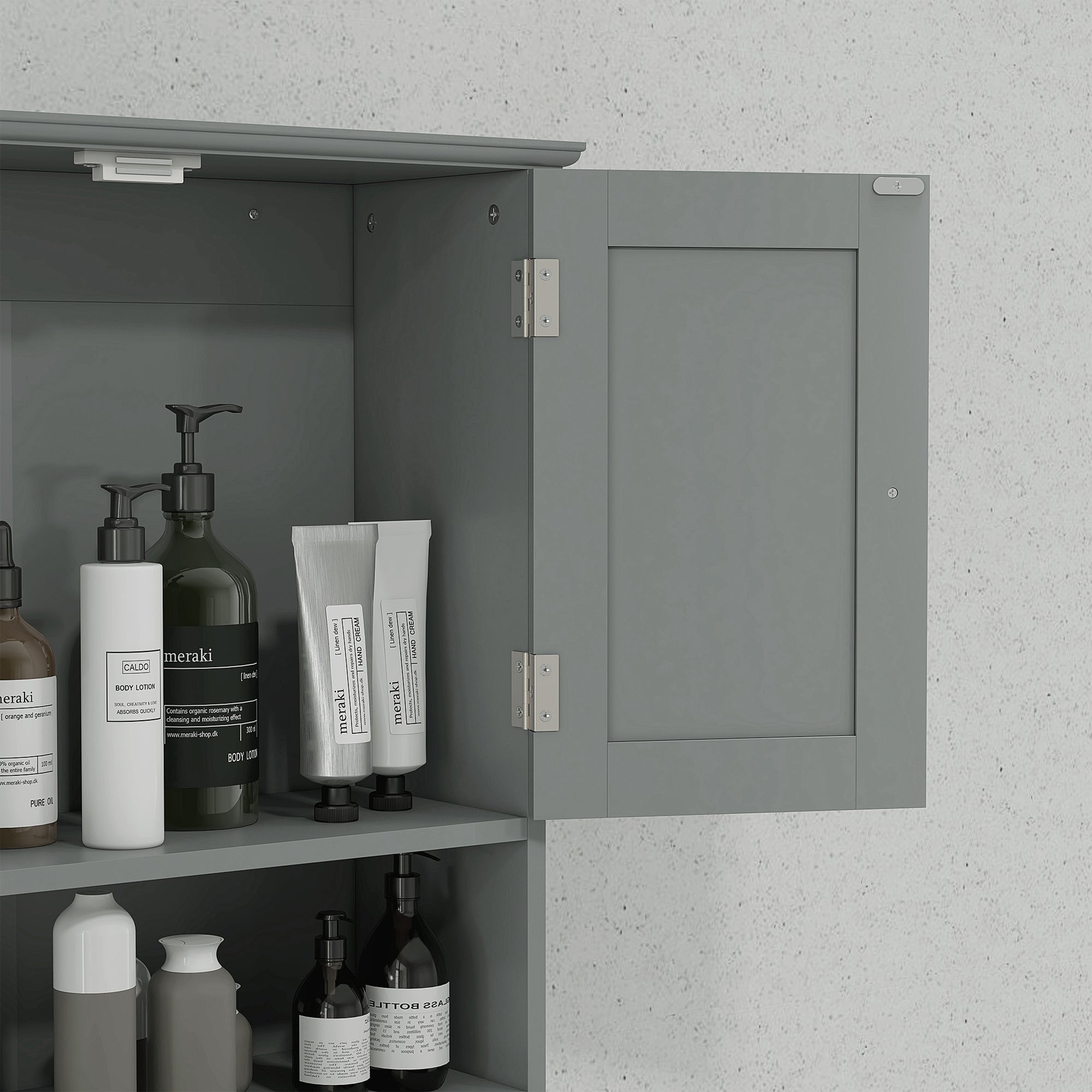 Bathroom Wall Cabinet, Medicine Cabinet, Over Toilet Storage Cabinet with Shelf and Drawers for Hallway, Living Room, Grey Wall Mounted Cabinets   at Gallery Canada