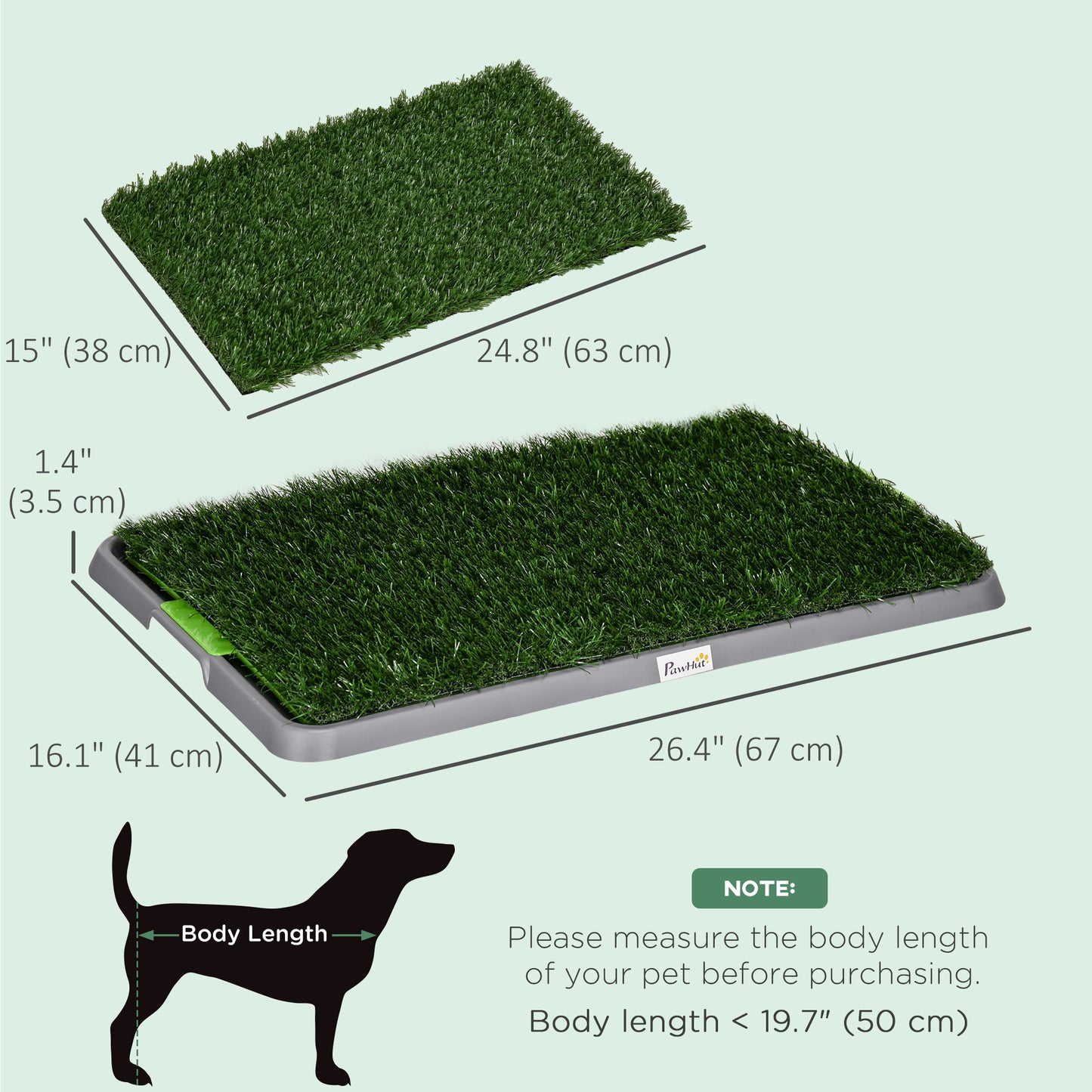 Artificial Grass Pee Pad for Dogs Potty Training, 26" x 16", 2 Packs, Green Elevated Dog Beds   at Gallery Canada