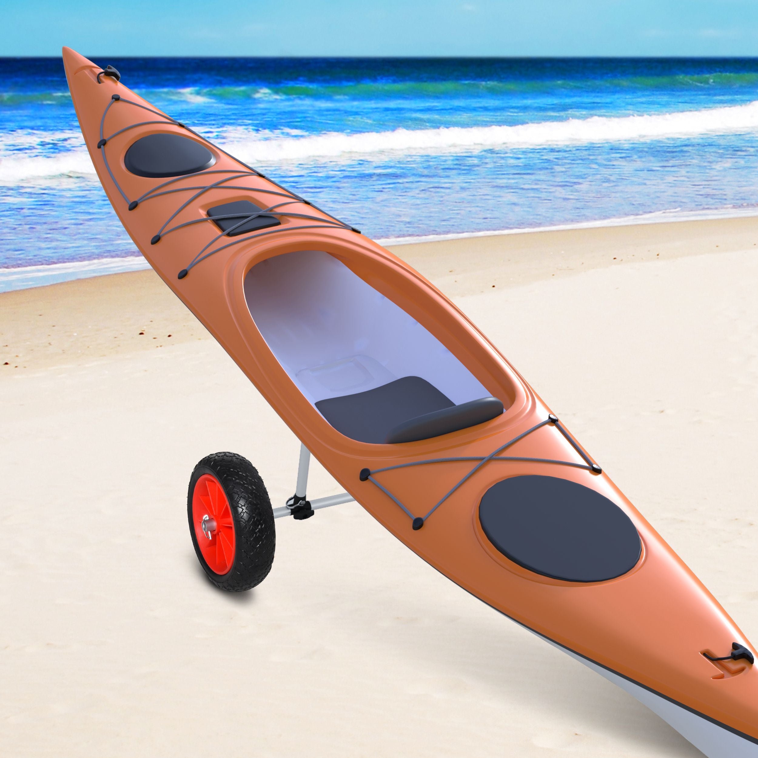 Universal Kayak Cart Trolley Trailer with Strong Aluminum Frame, Adjustable Width Crossbar, Large Tires Kayak Carts at Gallery Canada
