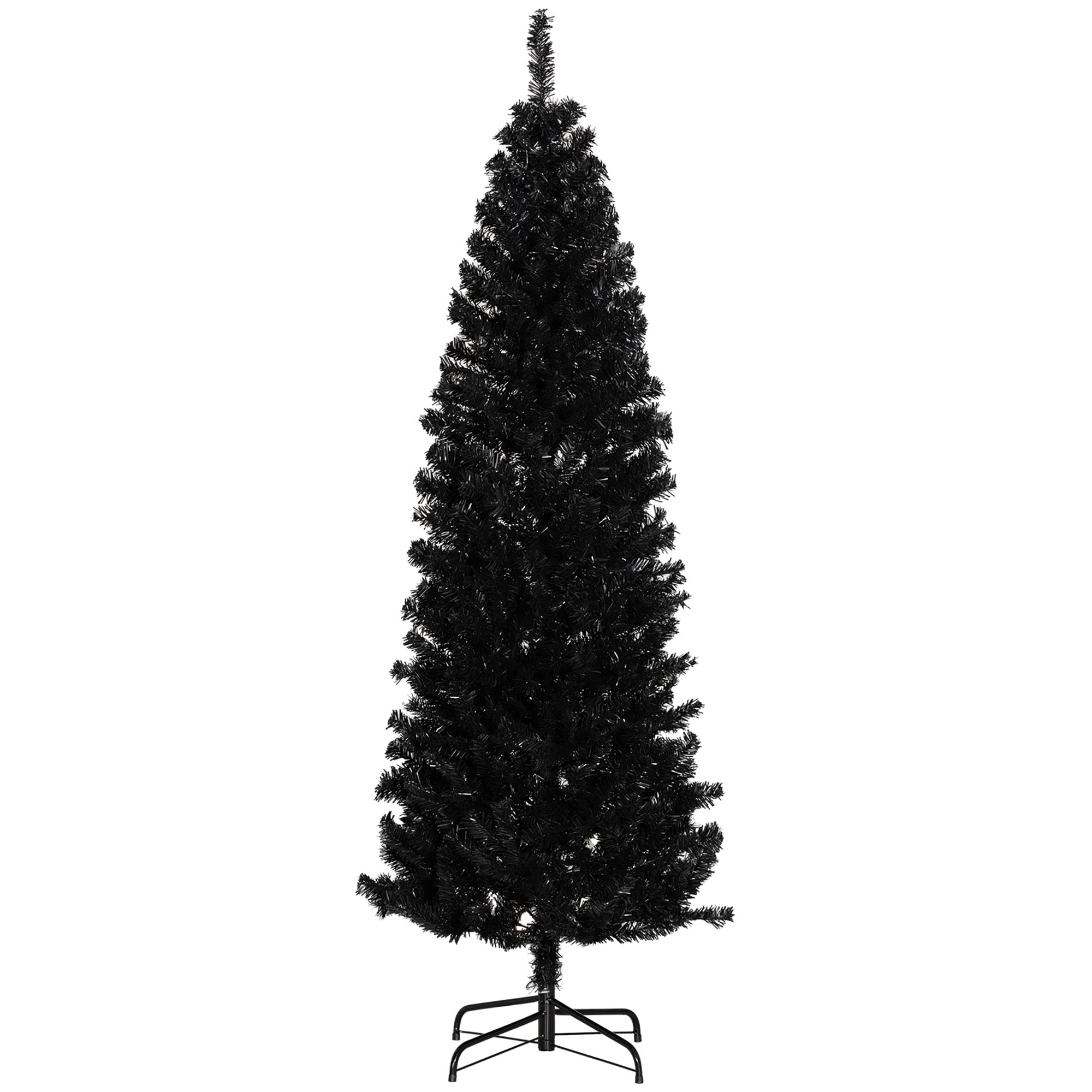 6FT Pencil Christmas Tree, Artificial Christmas Tree with Automatic Open for Home Party, Black Pencil Christmas Trees   at Gallery Canada