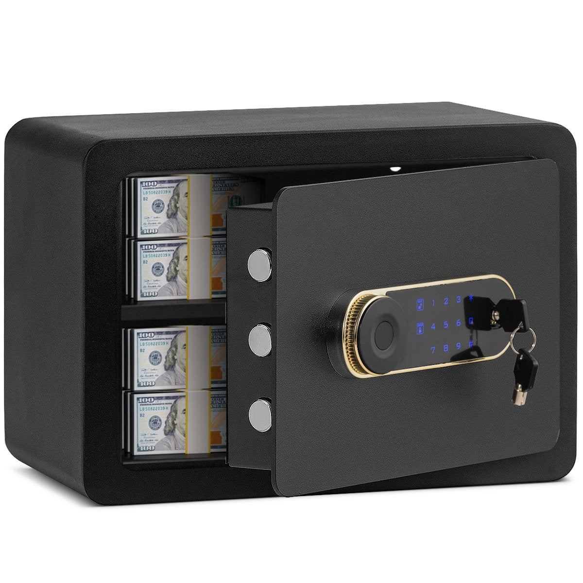 0.5 Cubic Feet Security Safe Lock Box with Keypad, Black Safe Box   at Gallery Canada