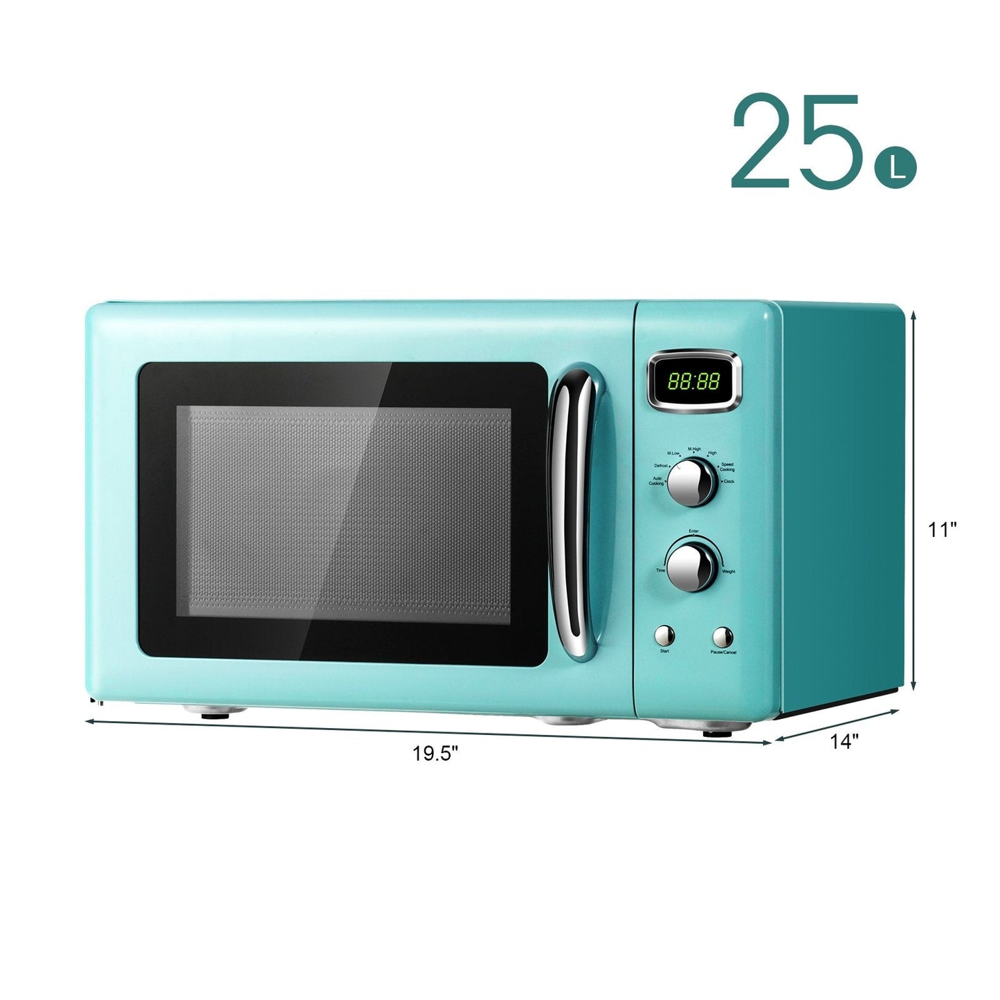 0.9 Cu.ft Retro Countertop Compact Microwave Oven, Green Toaster Ovens   at Gallery Canada