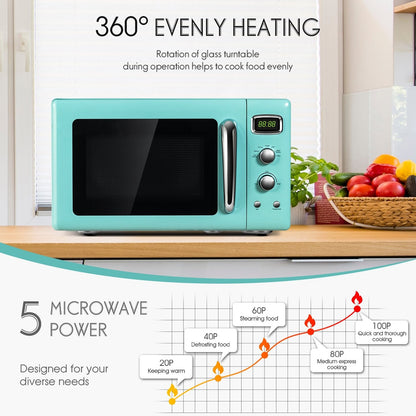 0.9 Cu.ft Retro Countertop Compact Microwave Oven, Green Toaster Ovens   at Gallery Canada