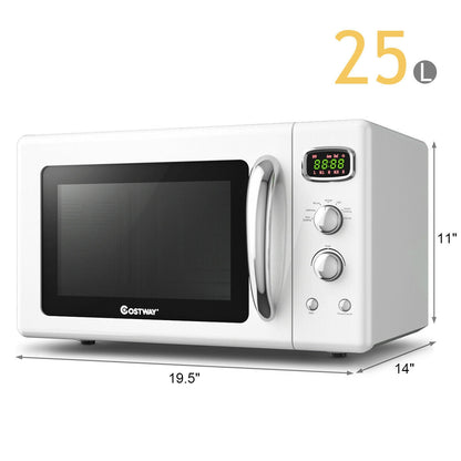 0.9 Cu.ft Retro Countertop Compact Microwave Oven, White Toaster Ovens   at Gallery Canada