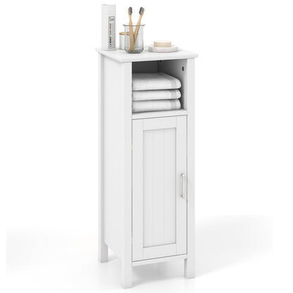 1-Door Freestanding Bathroom Cabinet with Open Shelf, White Floor Cabinets   at Gallery Canada