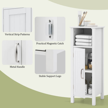 1-Door Freestanding Bathroom Cabinet with Open Shelf, White Floor Cabinets   at Gallery Canada