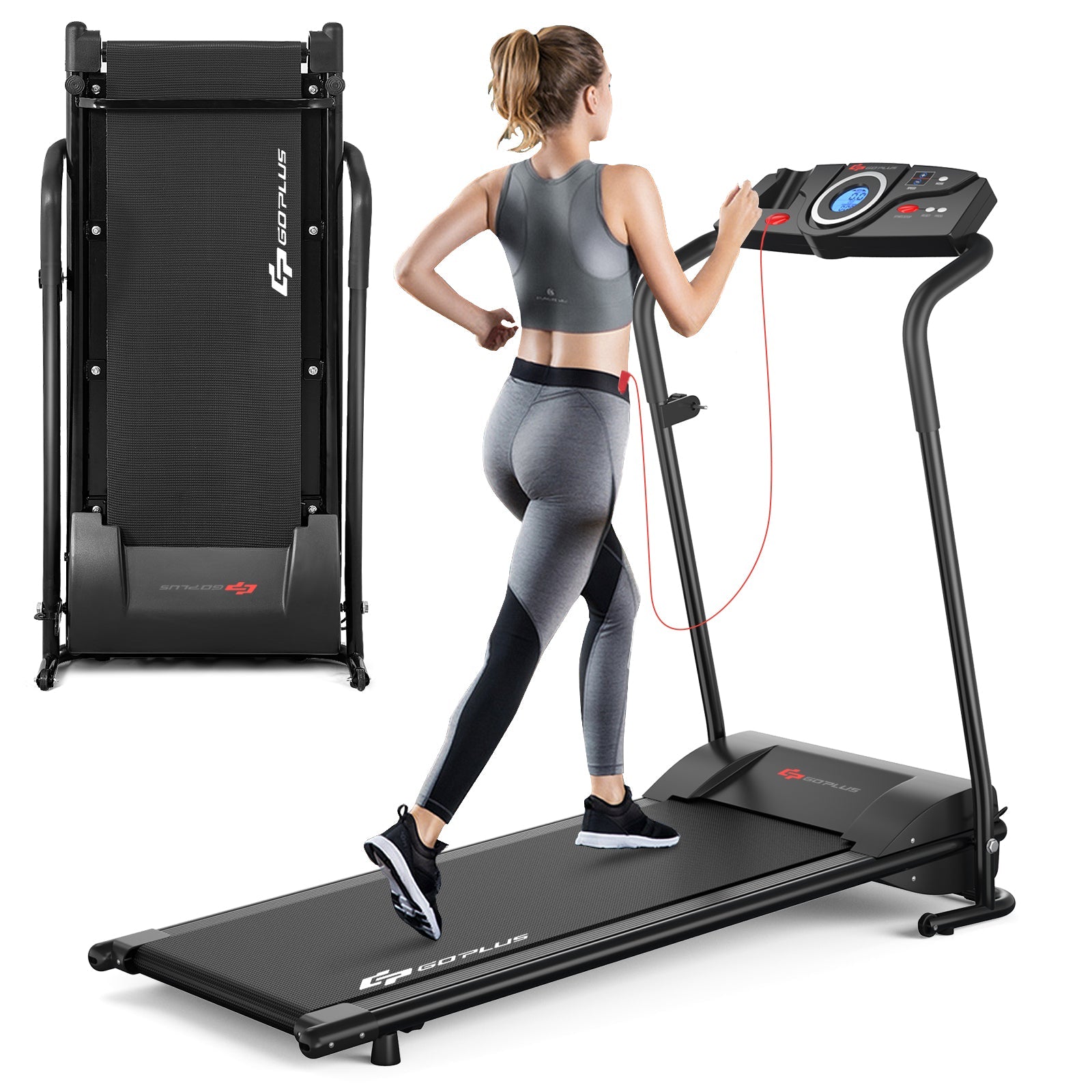 1 HP Electric Mobile Power Foldable Treadmill with Operation Display Treadmills   at Gallery Canada