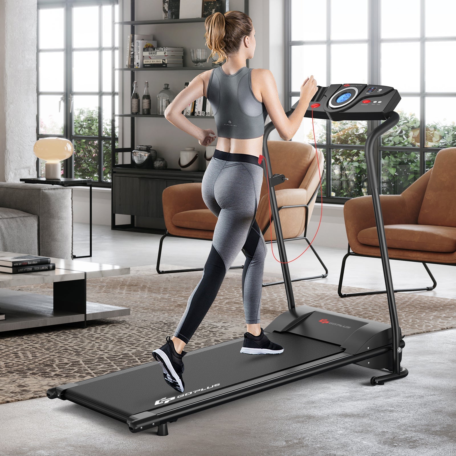 1 HP Electric Mobile Power Foldable Treadmill with Operation Display Treadmills   at Gallery Canada