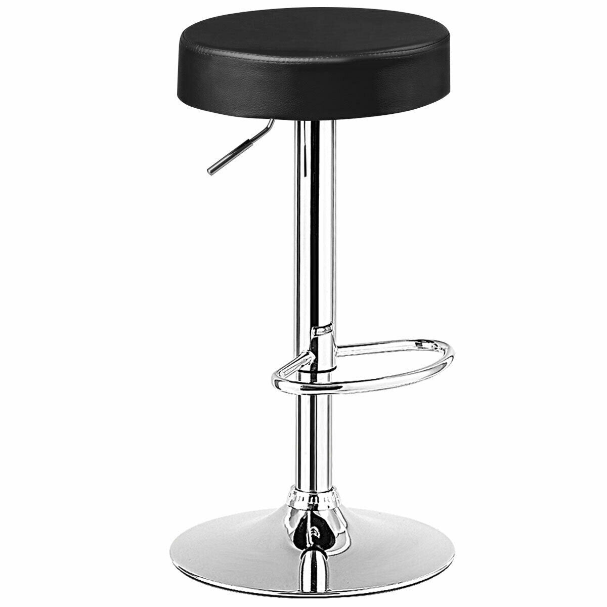 1 PC Round Bar Stool Adjustable Swivel Pub Chair, Black Bar Stools   at Gallery Canada