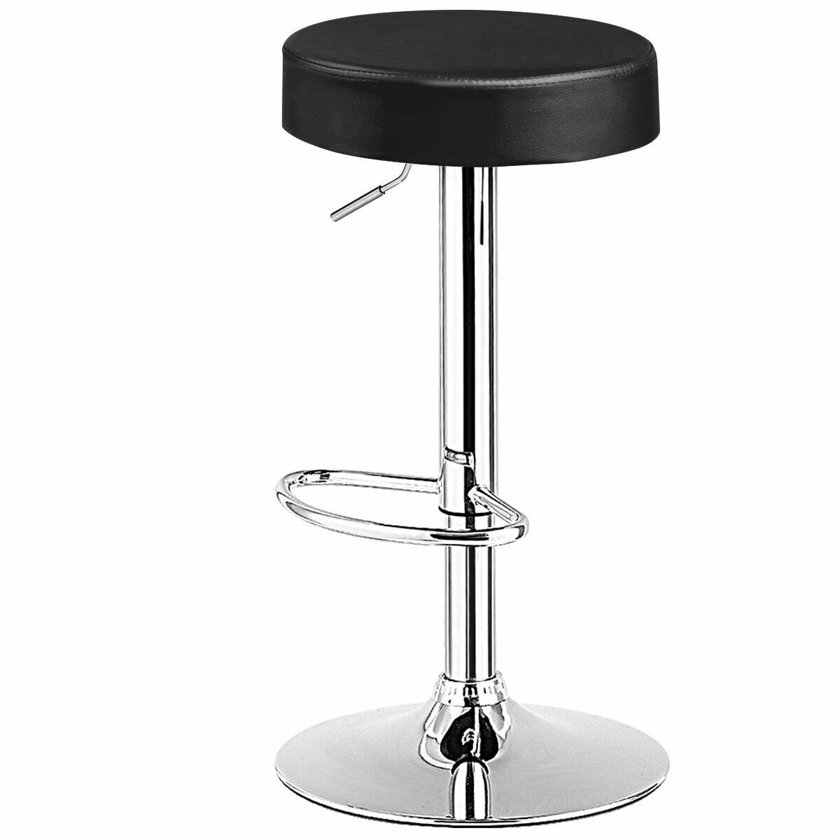 1 PC Round Bar Stool Adjustable Swivel Pub Chair, Black Bar Stools   at Gallery Canada