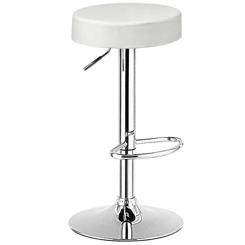 1 PC Round Bar Stool Adjustable Swivel Pub Chair, White