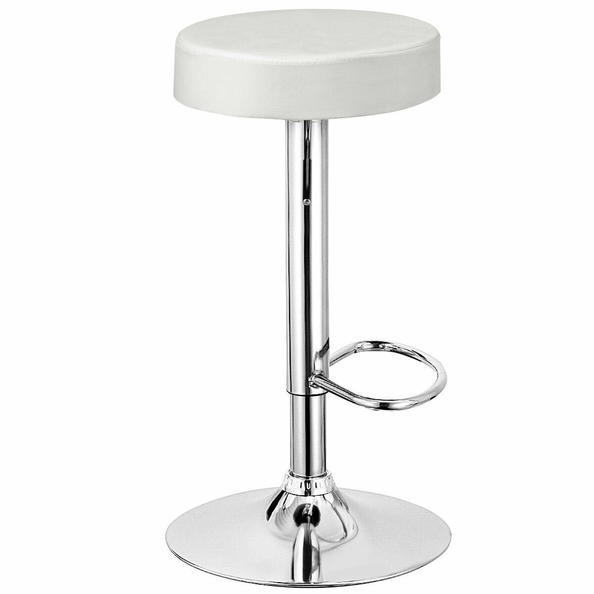 1 PC Round Bar Stool Adjustable Swivel Pub Chair, White Bar Stools   at Gallery Canada