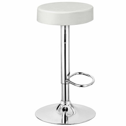 1 PC Round Bar Stool Adjustable Swivel Pub Chair, White Bar Stools   at Gallery Canada