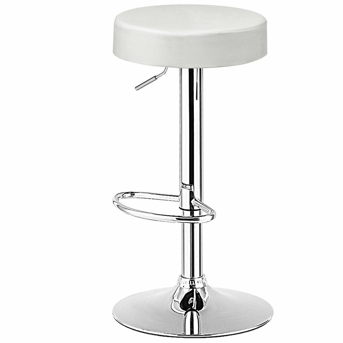 1 PC Round Bar Stool Adjustable Swivel Pub Chair, White Bar Stools   at Gallery Canada