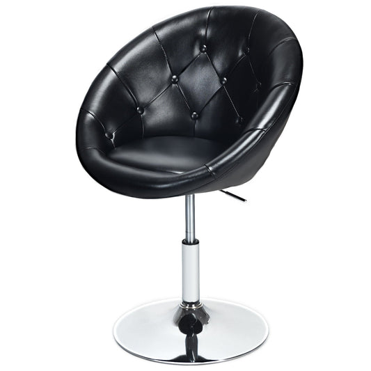 1 Piece Adjustable Modern Swivel Round Tufted, Black Leisure Chairs   at Gallery Canada