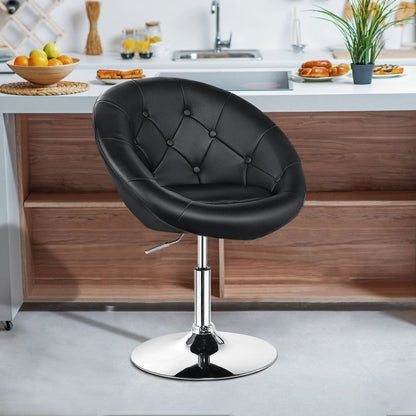 1 Piece Adjustable Modern Swivel Round Tufted, Black Leisure Chairs   at Gallery Canada