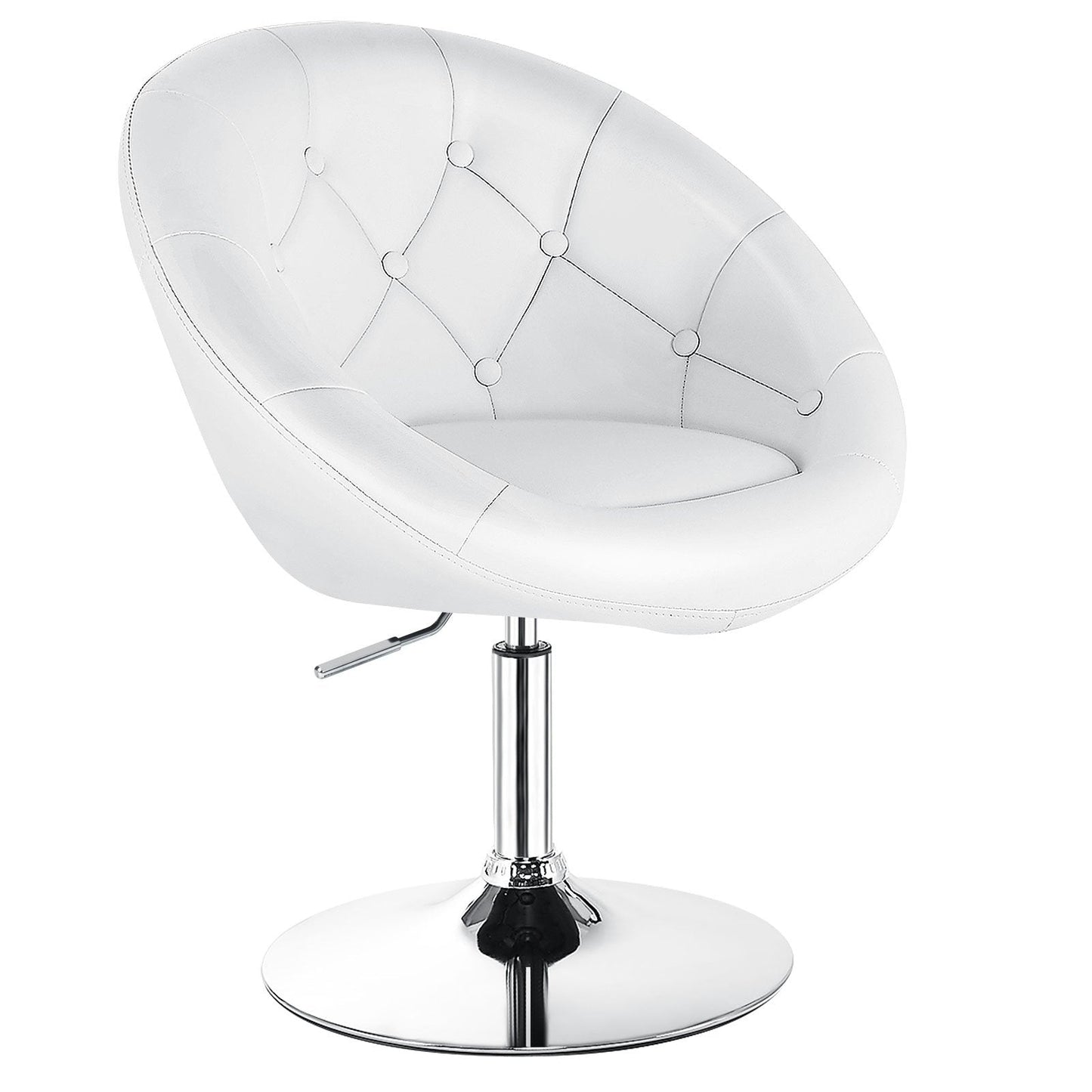 1 Piece Adjustable Modern Swivel Round Tufted, White Leisure Chairs   at Gallery Canada