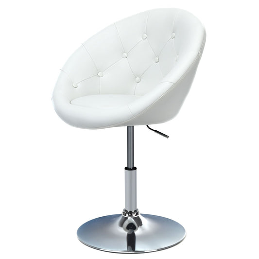 1 Piece Adjustable Modern Swivel Round Tufted, White Leisure Chairs   at Gallery Canada