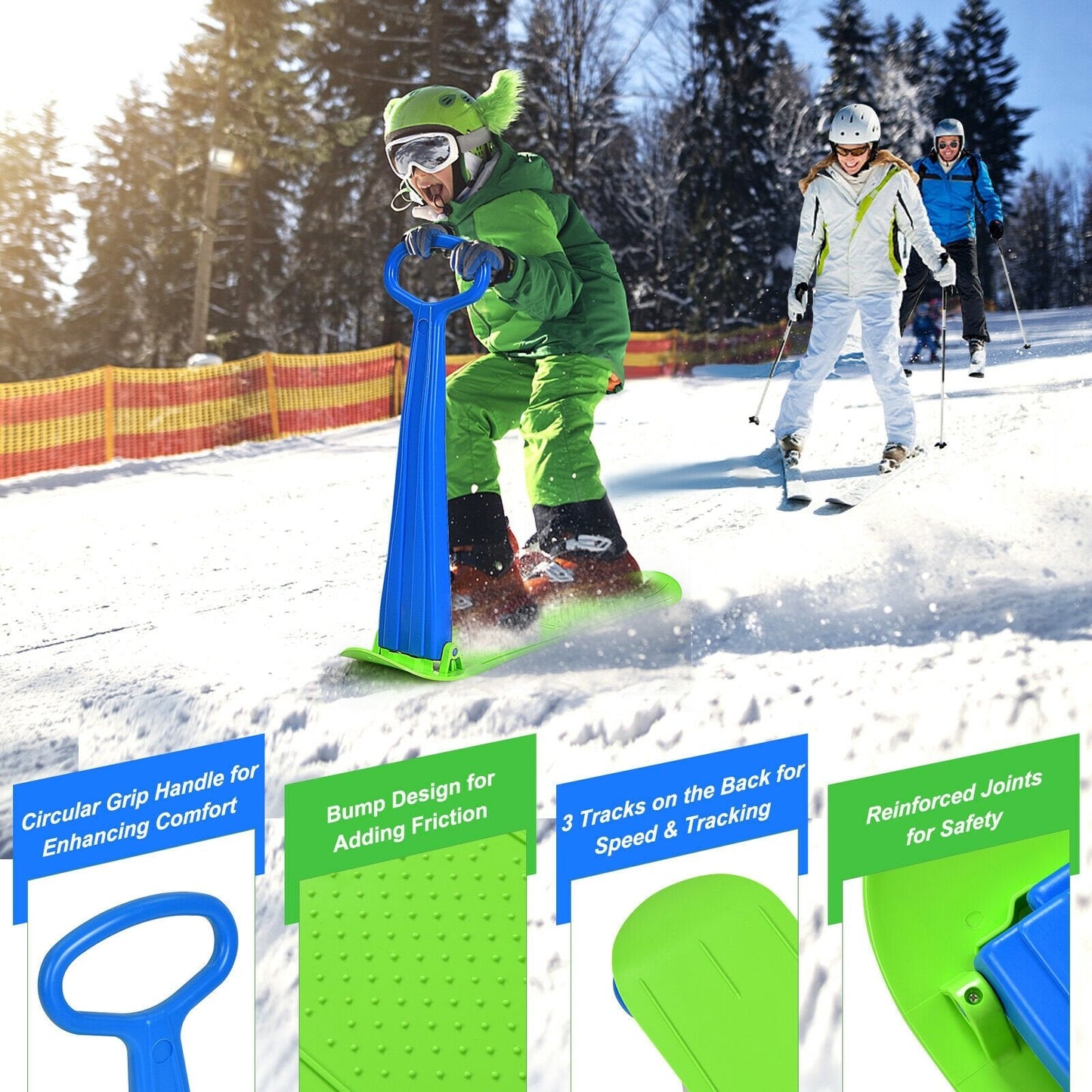 1-Rider Snow Scooter with Grip Handle, Blue Winter Sports & Activities   at Gallery Canada