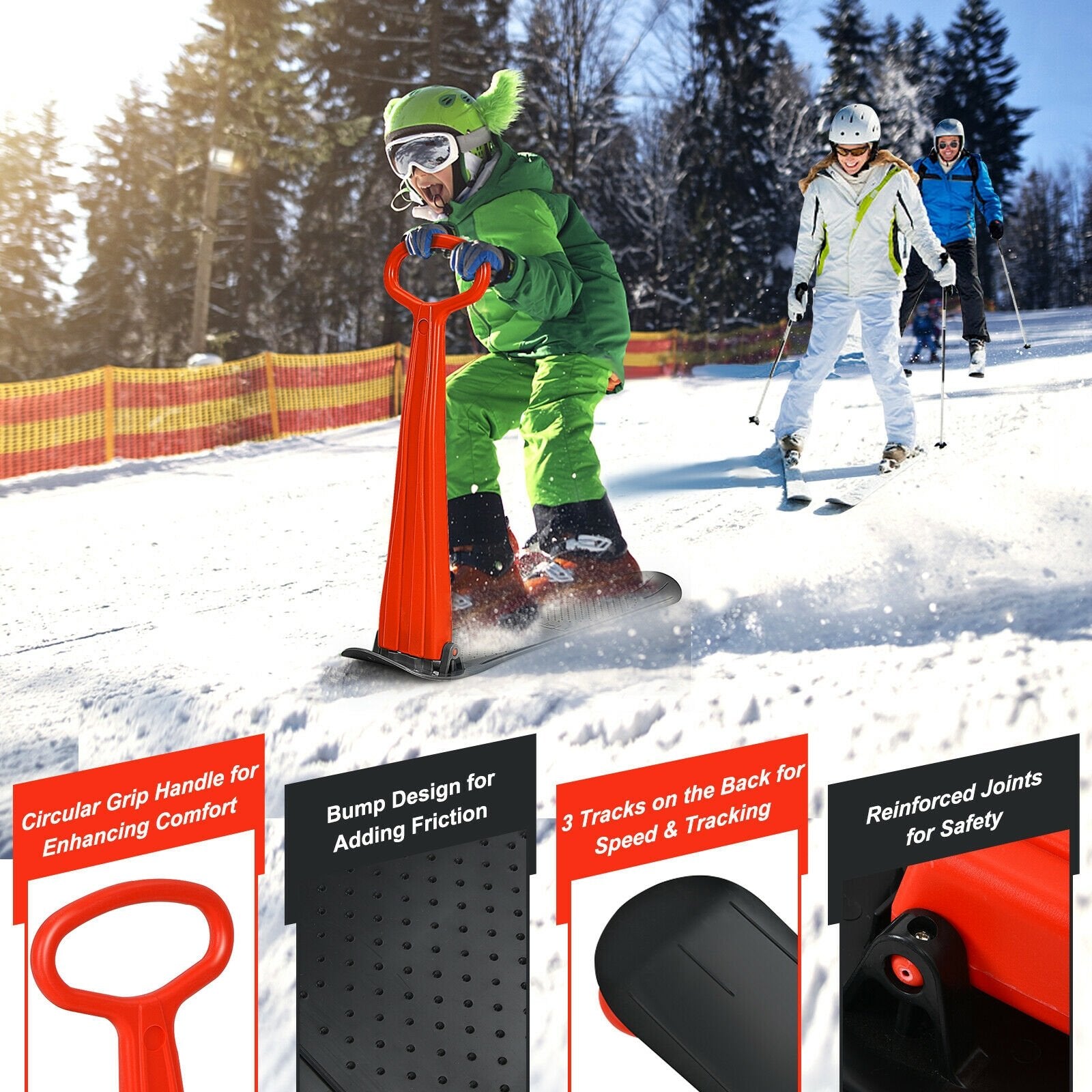 1-Rider Snow Scooter with Grip Handle, Red Winter Sports & Activities   at Gallery Canada