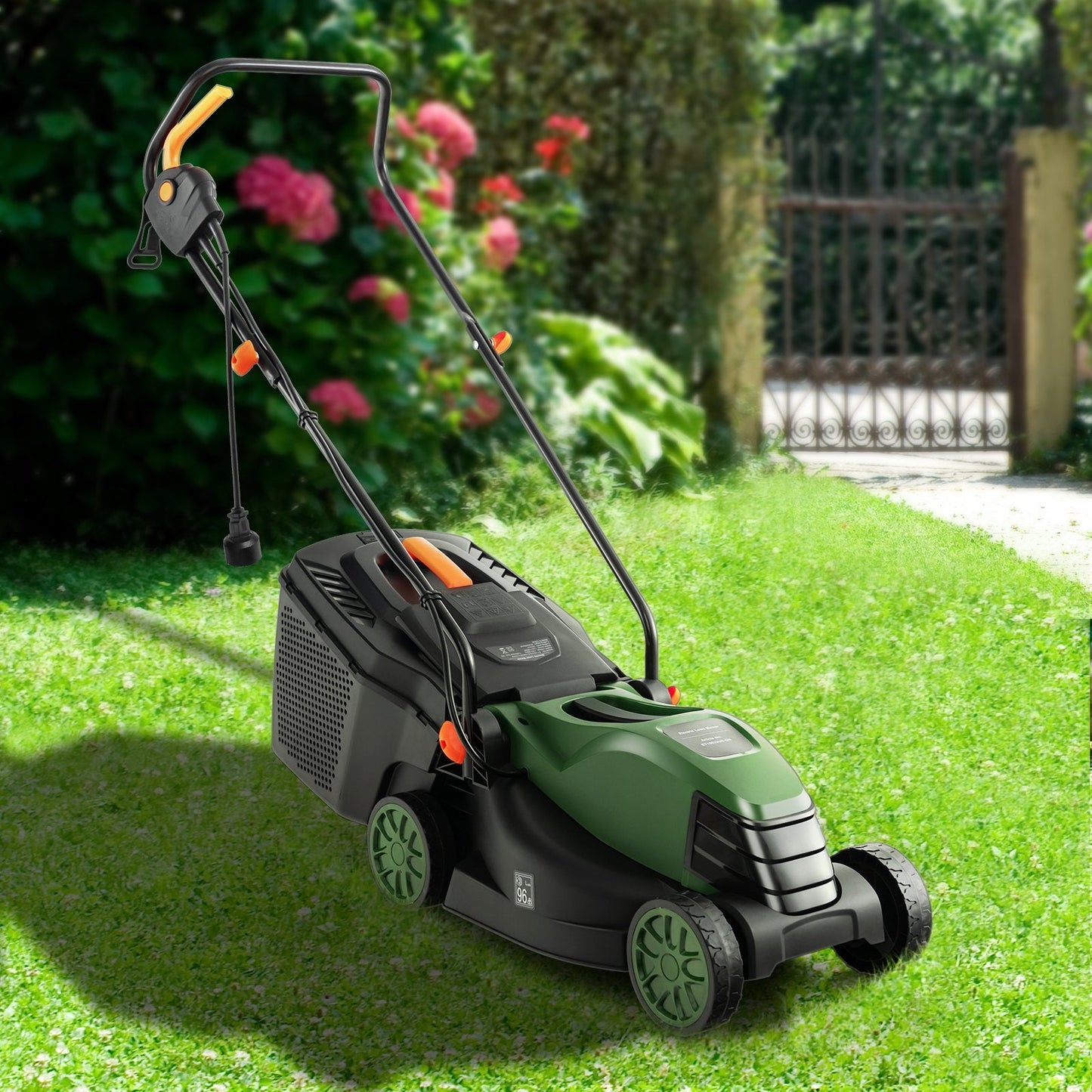 10 AMP 13 Inch Electric Corded Lawn Mower with Collection Box, Blue & Green Garden Tools   at Gallery Canada