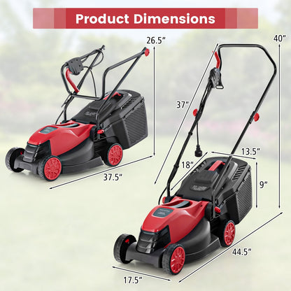 10 AMP 13 Inch Electric Corded Lawn Mower with Collection Box, Red Garden Tools   at Gallery Canada